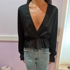 Olivaceous black blouse